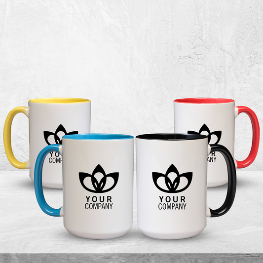 Mug with logo and text